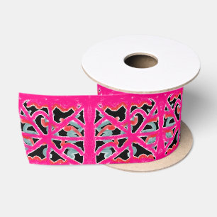 Roze en zwarte schattige snoep, geblazen lint