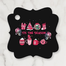 Roze en zwarte schedel cadeaukaartjes bedankjes labels