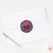 Roze en zwarte schedel Stickers (Envelop)