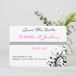Roze en zwarte sinaasappelen Weddenschap Save The Date