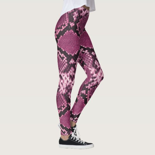 Roze en zwarte snakeskin leggings (Rechts)