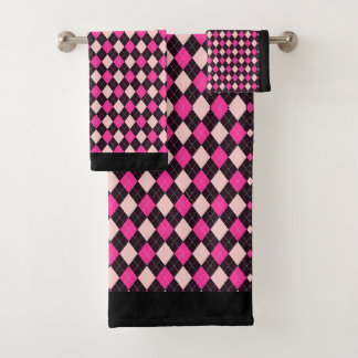 Roze en zwarte speelgoedset bad handdoek