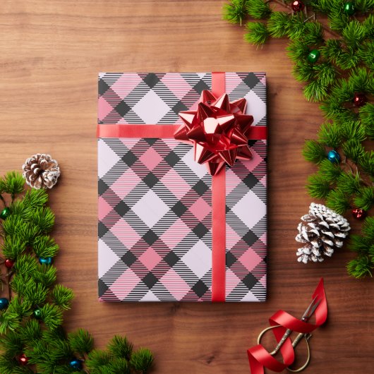 Roze en zwarte spelden cadeaupapier (Feestdagen Geschenken)