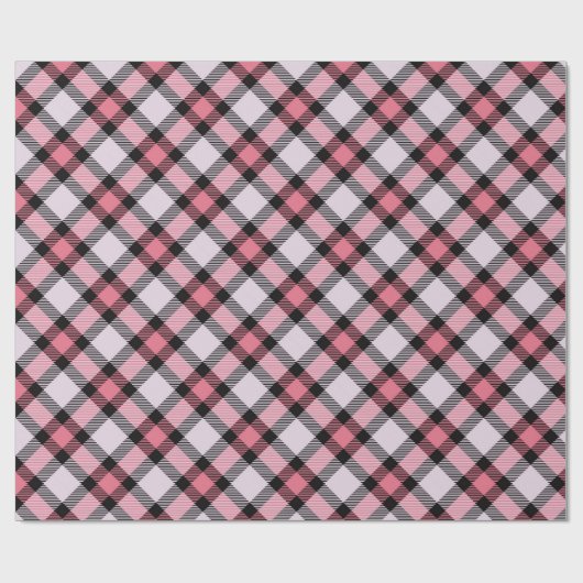 Roze en zwarte spelden cadeaupapier (Vlak)
