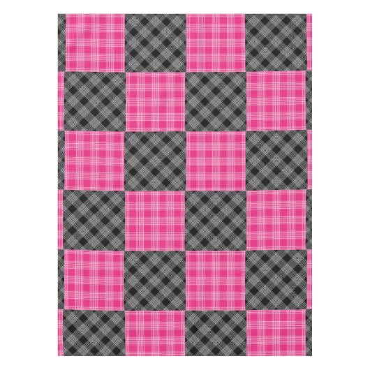 Roze en zwarte speldendoek tafelkleed (Voorkant)