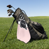 Roze en zwarte Stippen Golfhanddoek (Groen)