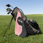 Roze en zwarte Stippen Golfhanddoek (Groen)