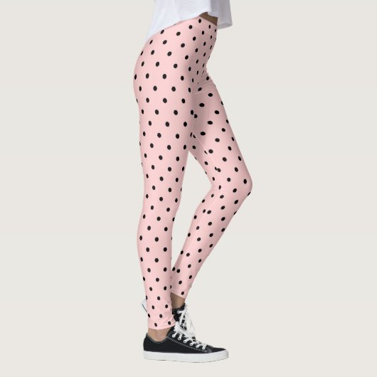 Roze en zwarte Stippen Leggings (Rechts)
