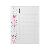 Roze en zwarte Stippen Maandelijkse Planner Notitieblok (Gedraaid)