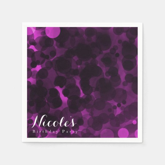 Roze en zwarte Stippen Moderne grafische kaart voo Servetten (Voorkant)
