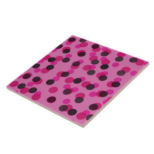 roze en zwarte stippen tegeltje