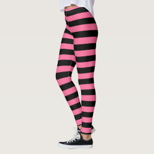 Roze en zwarte strepen leggings