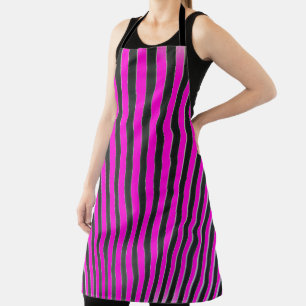 Roze en zwarte strepen schort