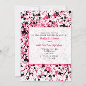 Roze en zwarte verf Splatter 2012 Graduation Kaart (Achterkant)