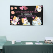 roze en zwarte verjaardagsbanner voor baby meisjes spandoek (Beurs)