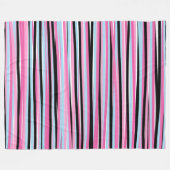 Roze en zwarte verticale strepen fleece deken (Voorkant (Horizontaal))