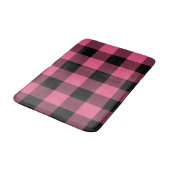 Roze en zwarte vierkantjes buffelplaat badmat (Gekanteld)