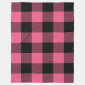 Roze en zwarte vierkantjes buffelplaat fleece deken (Voorkant)