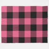 Roze en zwarte vierkantjes buffelplaat fleece deken (Voorkant (Horizontaal))