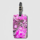 Roze en zwarte vlecht bagagelabel (Voorkant (verticaal))