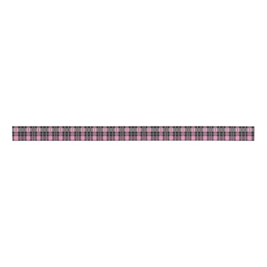 Roze en zwarte vlecht grosgrain lint (Voorkant)
