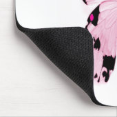 roze en zwarte vlindermousepad muismat (Hoek)