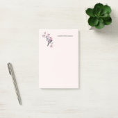 Roze en zwarte vogels op een boomtak post-it® notes (Kantoor)