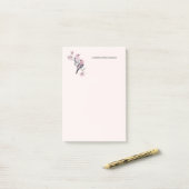 Roze en zwarte vogels op een boomtak post-it® notes (Op bureau)