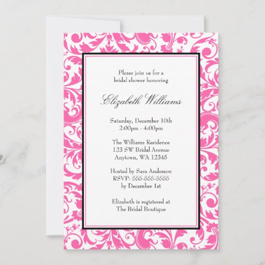 Roze en zwarte Vrijgezellenfeest met wervelkolom Kaart (Voorkant)