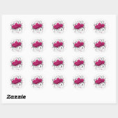 Roze en zwarte wervelingen Bewaar de datum Sticker (Vel)