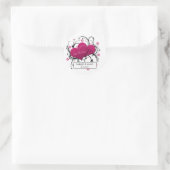Roze en zwarte wervelingen Bewaar de datum Sticker (Tas)