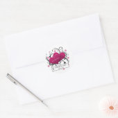 Roze en zwarte wervelingen Bewaar de datum Sticker (Envelop)