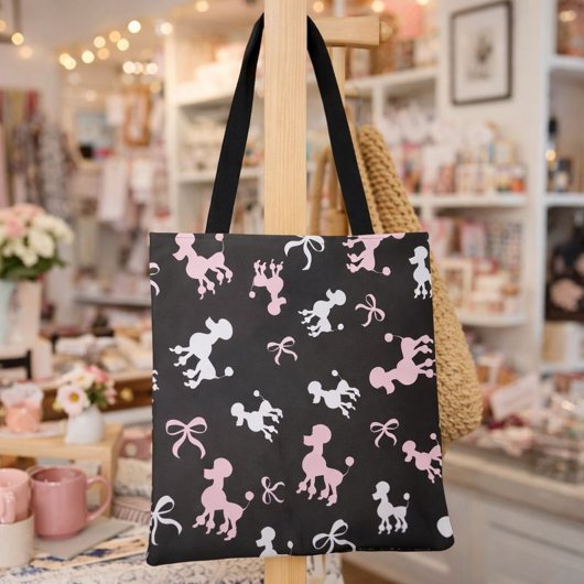 Roze en zwarte wieg tote bag