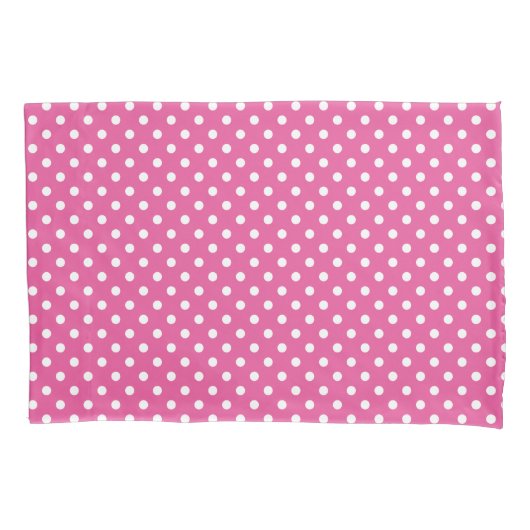 Roze en zwarte witte poka punten omkeerbaar kussensloop (Voorkant)