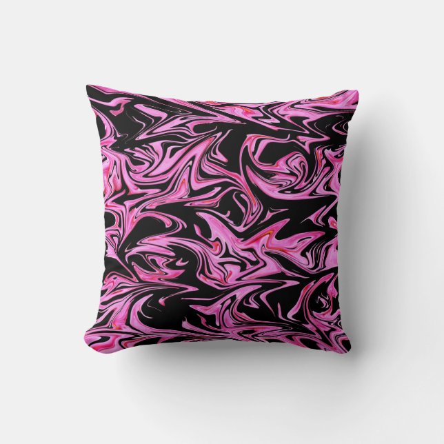 Roze en zwarte, zachte keiharde kegel. kussen (Voorkant)