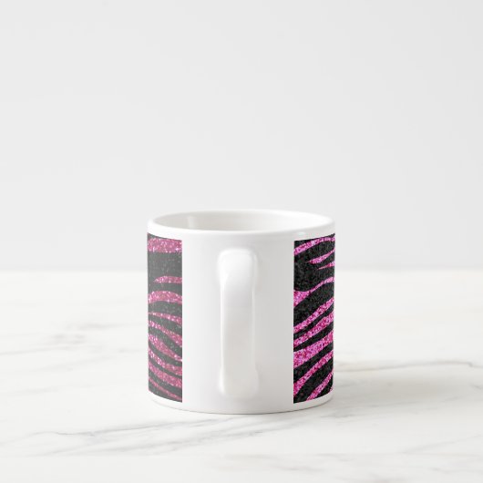 Roze en zwarte zebra Afdrukken (faux glitter) Espresso Kop (Achterkant)