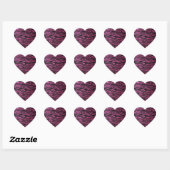 Roze en zwarte zebra Afdrukken (faux glitter) Hart Sticker (Vel)
