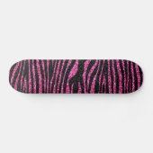 Roze en zwarte zebra Afdrukken (faux glitter) Skateboard (Horizontaal)
