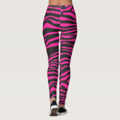 Roze en zwarte zebra afdrukken leggings (Achterkant)