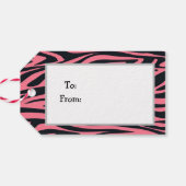 Roze en zwarte Zebra dierenprint Cadeaulabel (Achterkant Horizontaal)