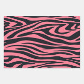 Roze en zwarte Zebra dierenprint Inpakpapier Vel (Voorkant)