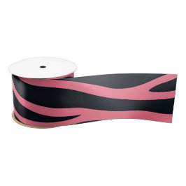Roze en zwarte Zebra dierenprint Lint