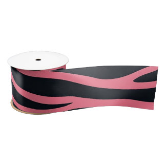 Roze en zwarte Zebra dierenprint Lint