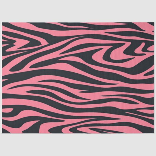 Roze en zwarte Zebra dierenprint Tissuepapier (Voorkant)