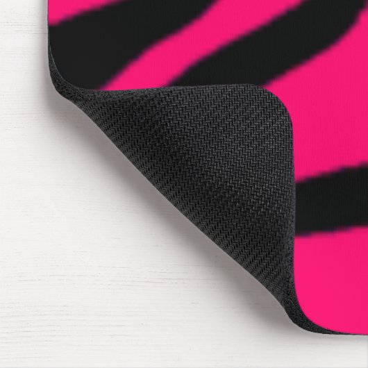 Roze en zwarte Zebra Mousepad Muismat (Hoek)