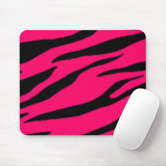Roze en zwarte Zebra Mousepad Muismat (Met muis)