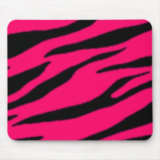 Roze en zwarte Zebra Mousepad Muismat (Voorkant)