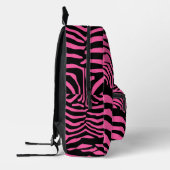 Roze en zwarte Zebra Pattern Bedrukte Rugzak (Links)