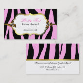 Roze en zwarte zebra Print Visitekaartje (Voorkant / Achterkant)