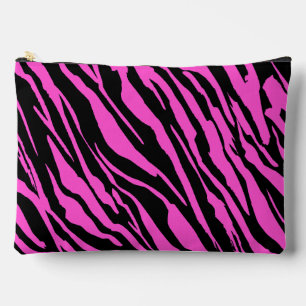 Roze en Zwarte Zebra Strepen Patroon Etui